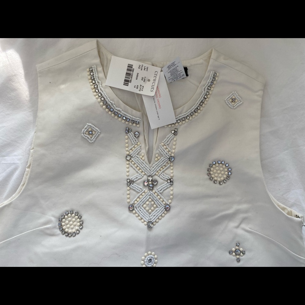 J Crew Girls White Sleeveless Dress Size 14 - Picture 5 of 5